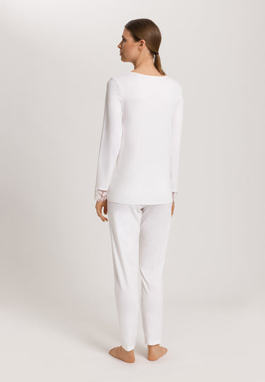 Kalea Floral Tulle Cotton Pajama Set | Off White 74788-102